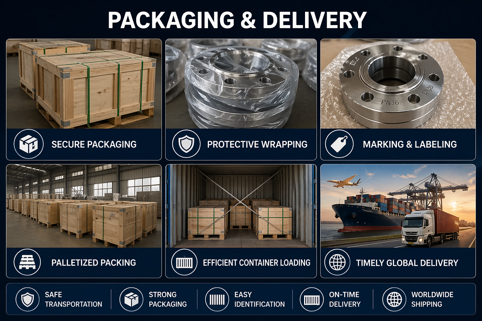 Packaging & Delivery for Pipe Fitting Flanges