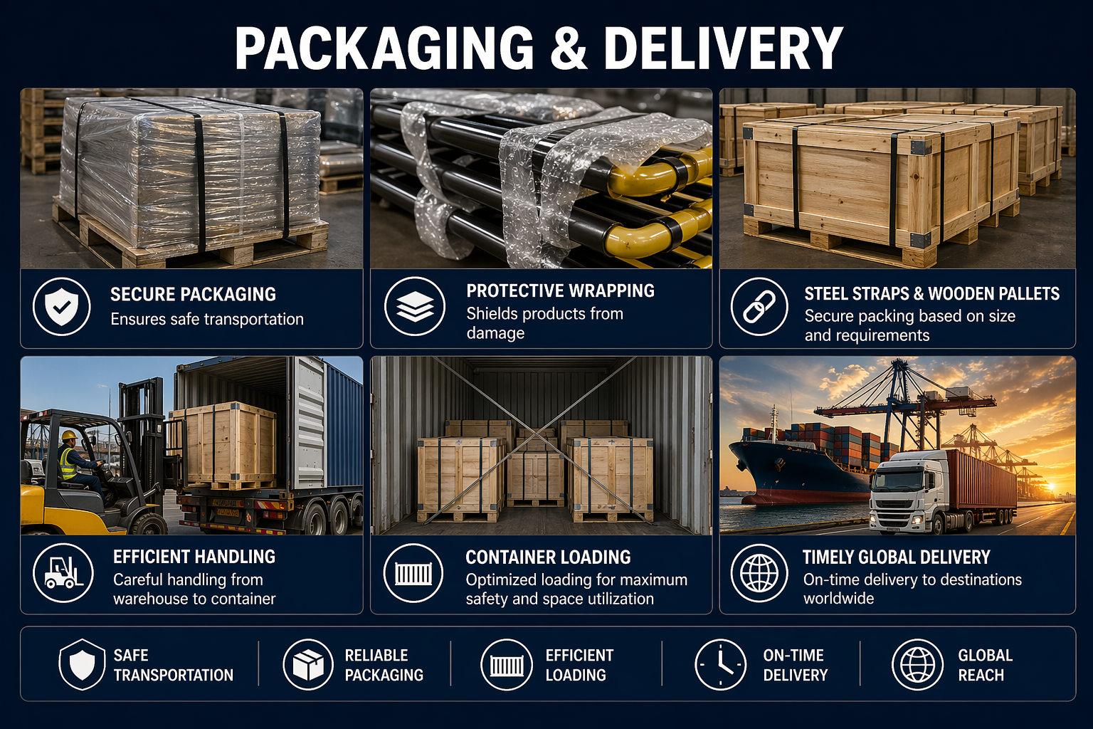 Packaging & Delivery Packaging & Delivery for Pipe Fitting Guard Bars