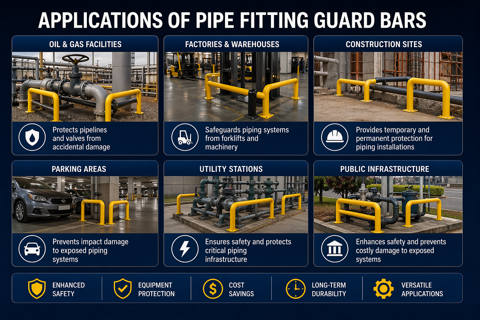 Applications of Pipe Fitting Guard Bars Applications of Pipe Fitting Guard Bars