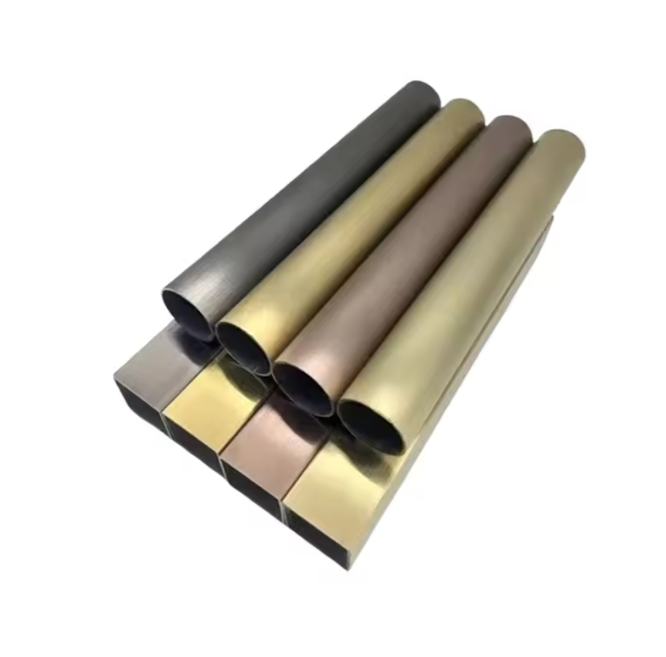 Rose Gold 201 304 316 Stainless Steel Round Decorative Pipe for Clothing Store