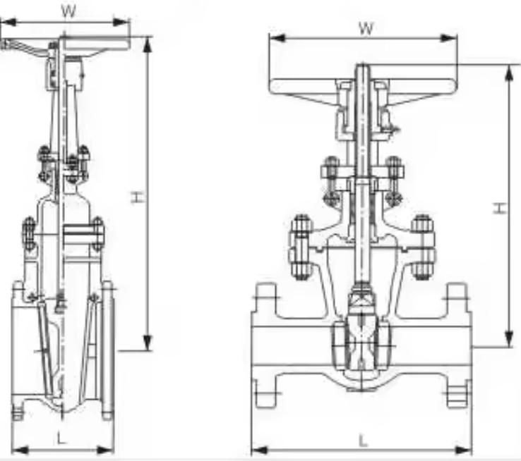 ANSI Flanged Gate Valve CF8 / WCB Cast Steel for Industrial Pipelines