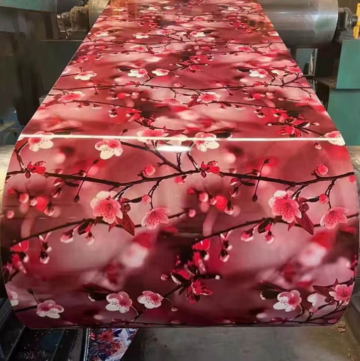 PPGL Prepainted Galvalume Steel Coil 0.4mm Color Coated Flower Pattern