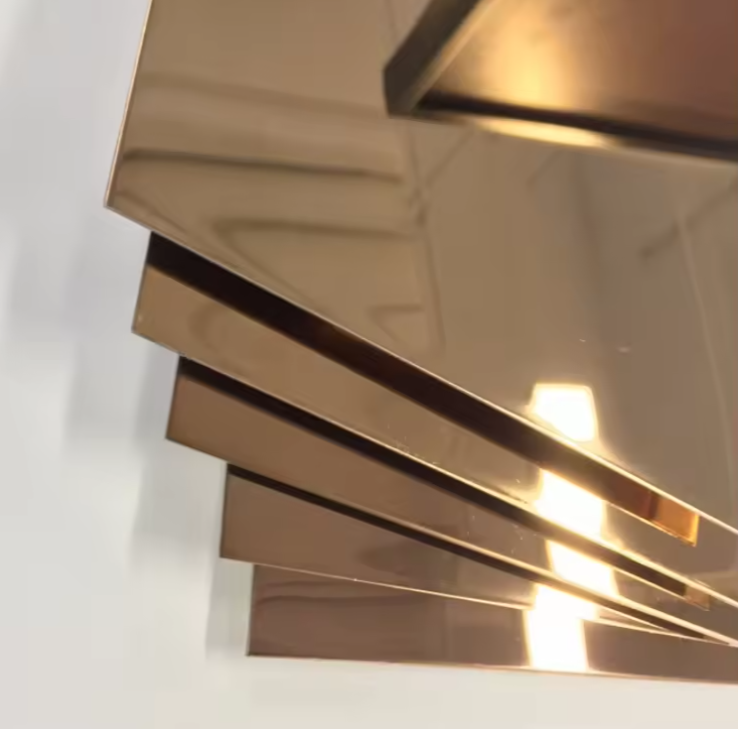 304 Mirror Gold Plated Stainless Steel Sheet – Decorative PVD Plate for Construction and Interior Design