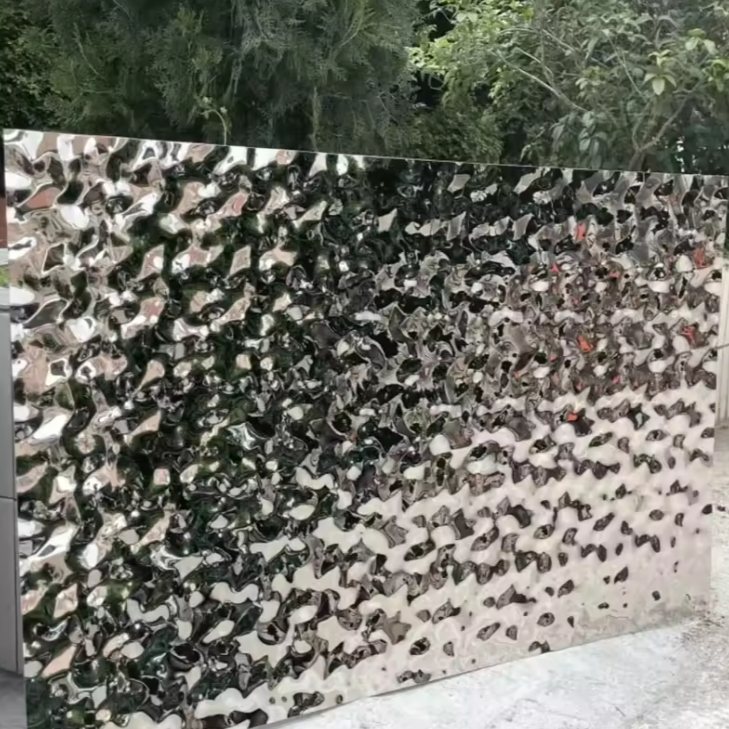 316L Stainless Steel Water Ripple Sheet – 18K Gold Plated Decorative Jewelry & Kitchen Plate Panel