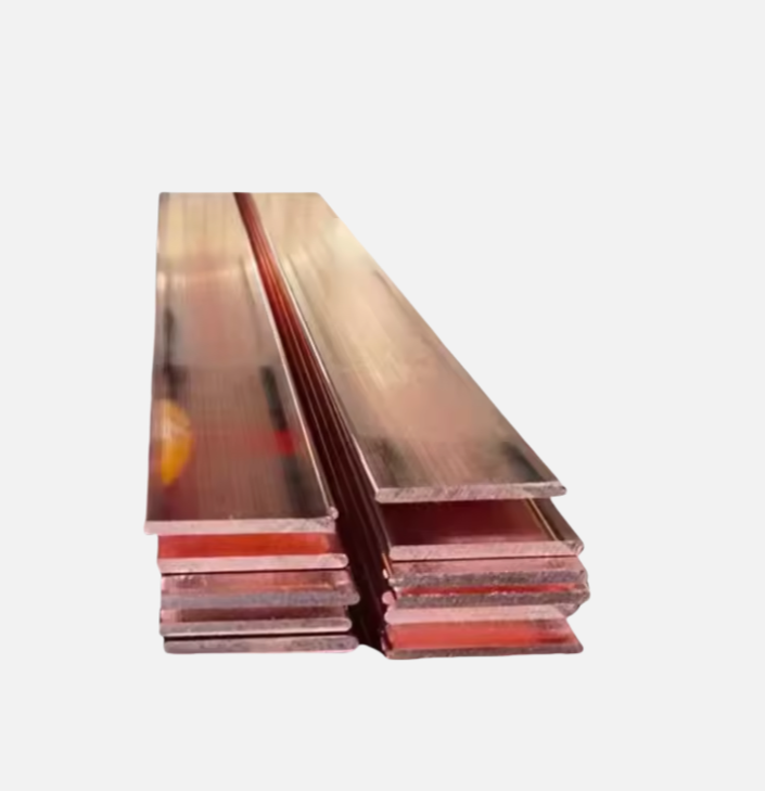 Bare Copper Flat Bar – Pure Copper Bullion Rod for Transformer and Electrical Use