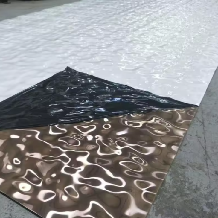 316L Stainless Steel Water Ripple Sheet – 18K Gold Plated Decorative Jewelry & Kitchen Plate Panel