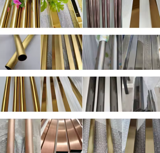 Rose Gold 201 304 316 Stainless Steel Round Decorative Pipe for Clothing Store