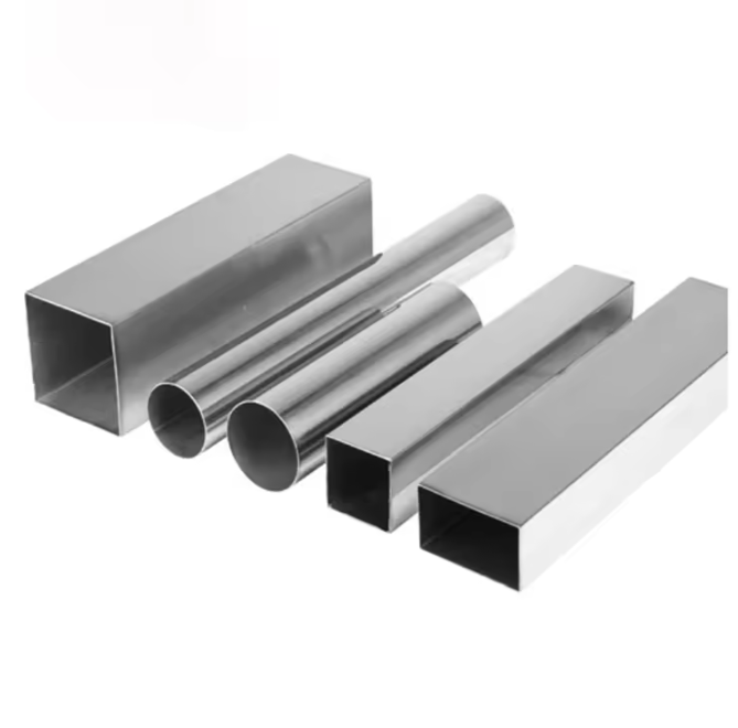 Silver White 6063 Aluminum Alloy Tube Polished Brushed Thin-Walled Profile