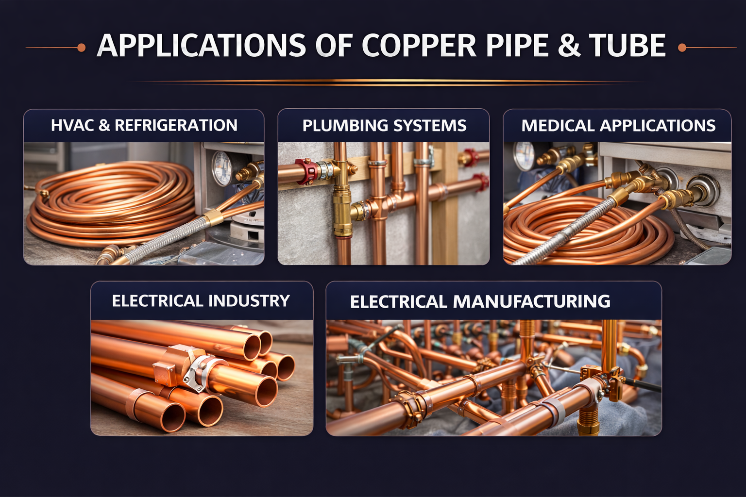 Applications of copper pipe