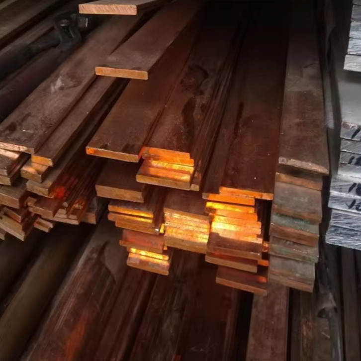 Bare Copper Flat Bar – Pure Copper Bullion Rod for Transformer and Electrical Use