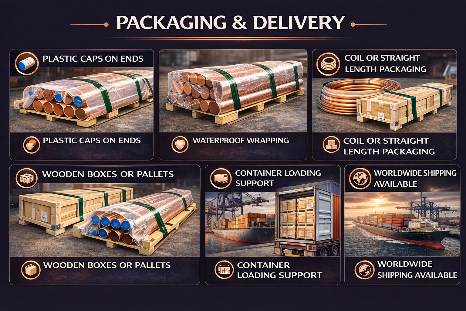 shipment copper pipe